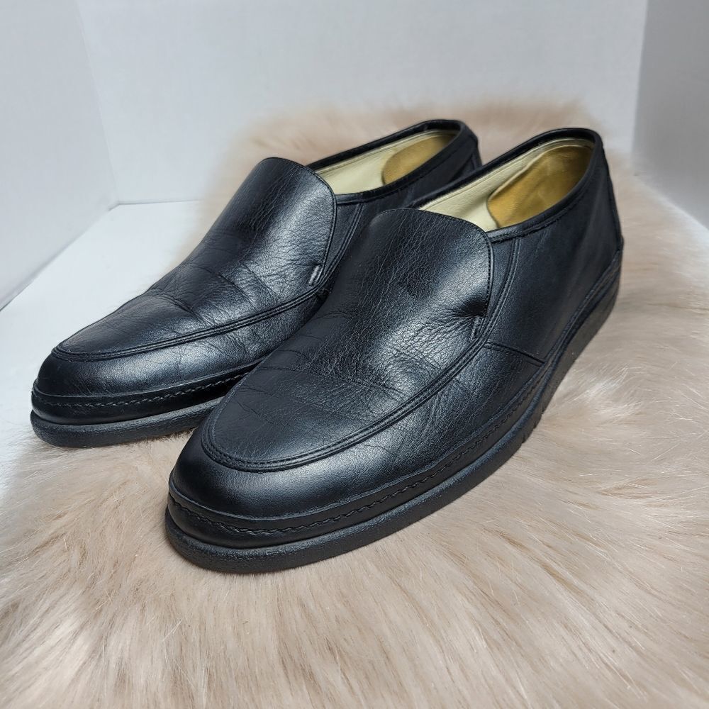 Bally Siesta  Black Leather Mens Loafer Shoes